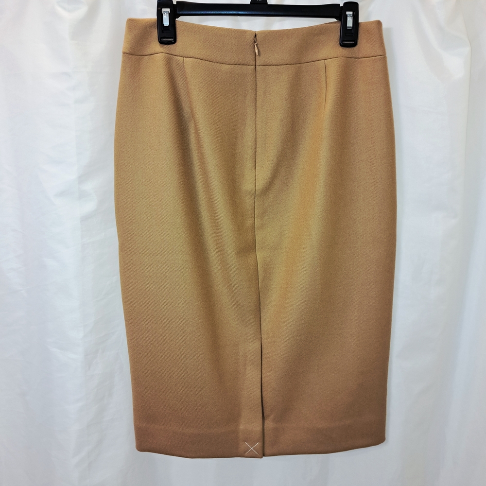 NWT Sz 10 Tall Ladies J. Crew Classic Tan No. 2 Pencil Skirt Lined 100% Wool - Picture 2 of 8
